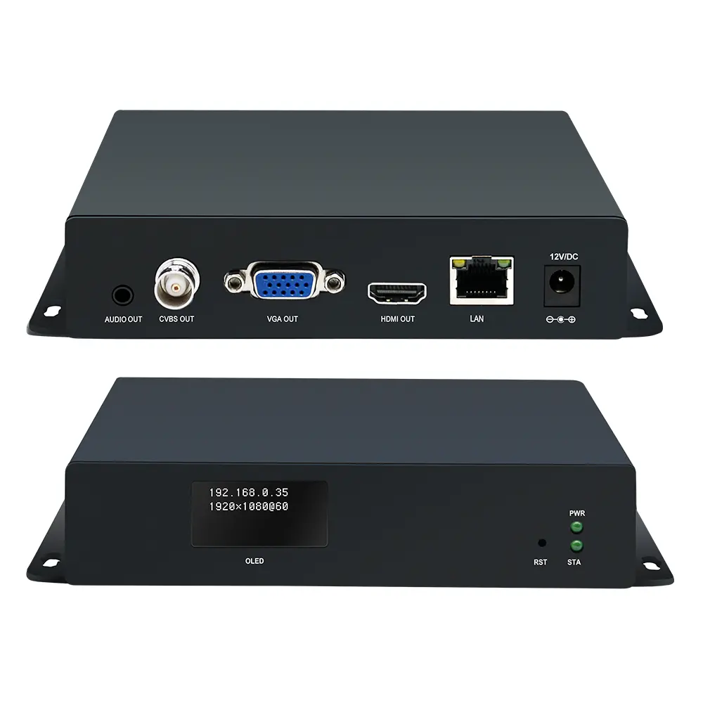 H.265 4K@30 IP To HDMI/CVBS/VGA Decoder
