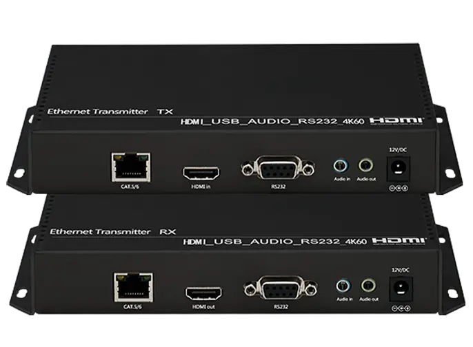 4K@60 HDMI+USB2.0 Extender Over Cat5e/6