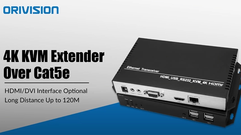 ORIVISION 4K@30Hz HDMI/DVI KVM Extender Over Cat5e/6 Cable